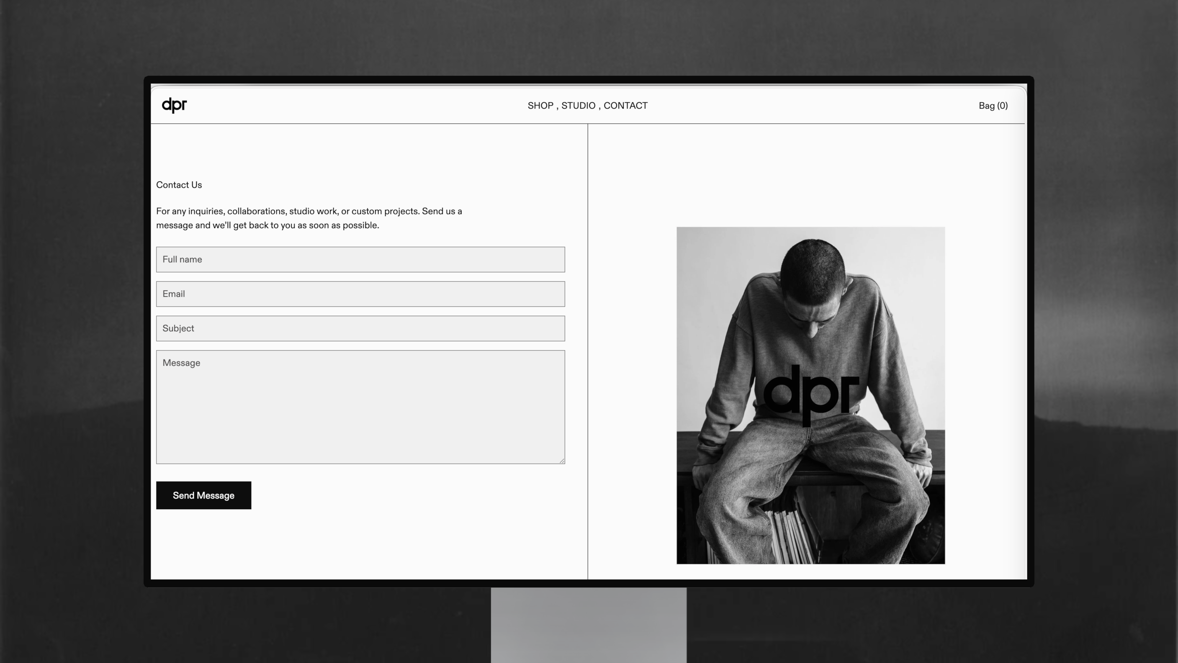 DPR Studio contact page design