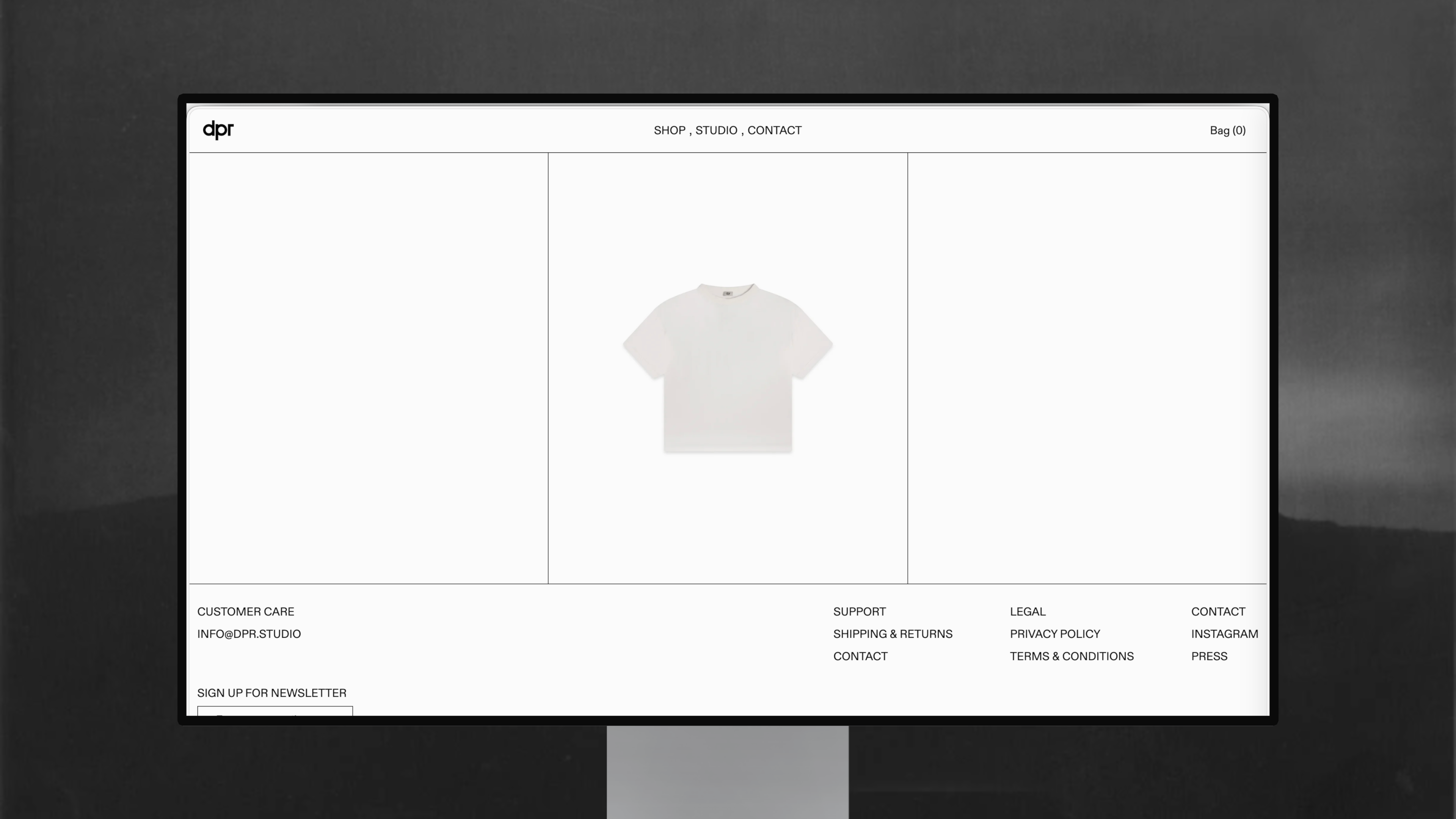 DPR Studio shop page design